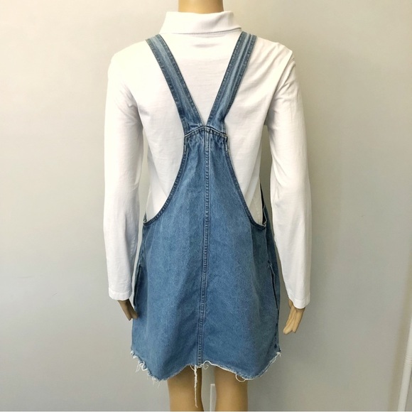 Bluenotes Oversized Slouchy Light Washed Relaxed Fit Casual Overall Denim Dress. - Picture 3 of 12